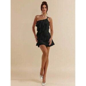 New Summer Beach Vacation Solid Color Apricot Layered Lotus Leaf Cake Mini